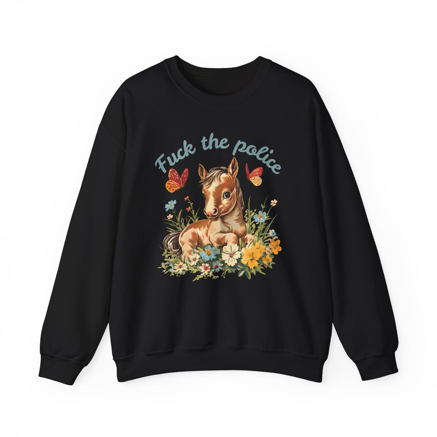 Whimsical Fk the Police Crewneck Sweatshirt