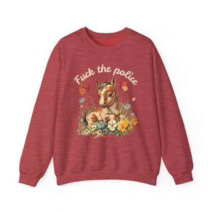 Whimsical Fk the Police Crewneck Sweatshirt