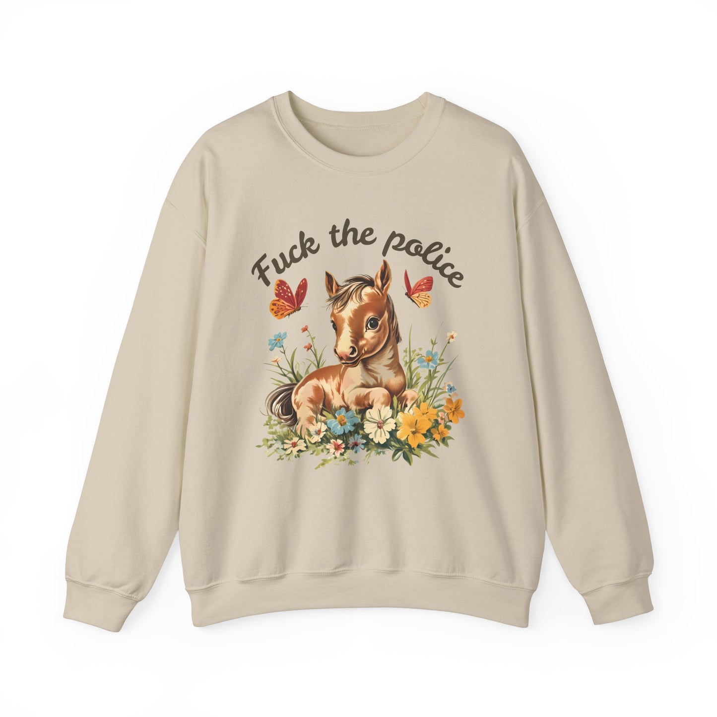 Whimsical Fk the Police Crewneck Sweatshirt