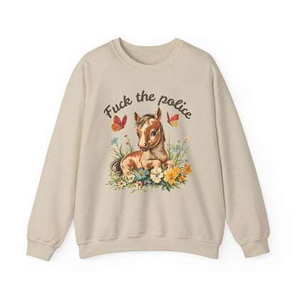 Whimsical Fk the Police Crewneck Sweatshirt