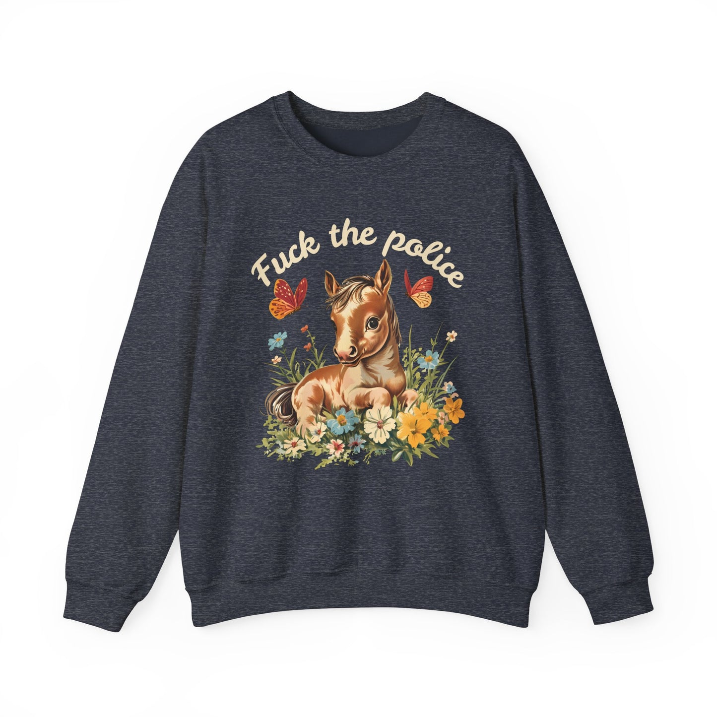 Whimsical Fk the Police Crewneck Sweatshirt