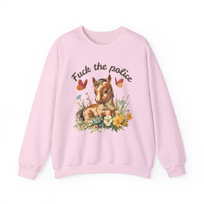 Whimsical Fk the Police Crewneck Sweatshirt