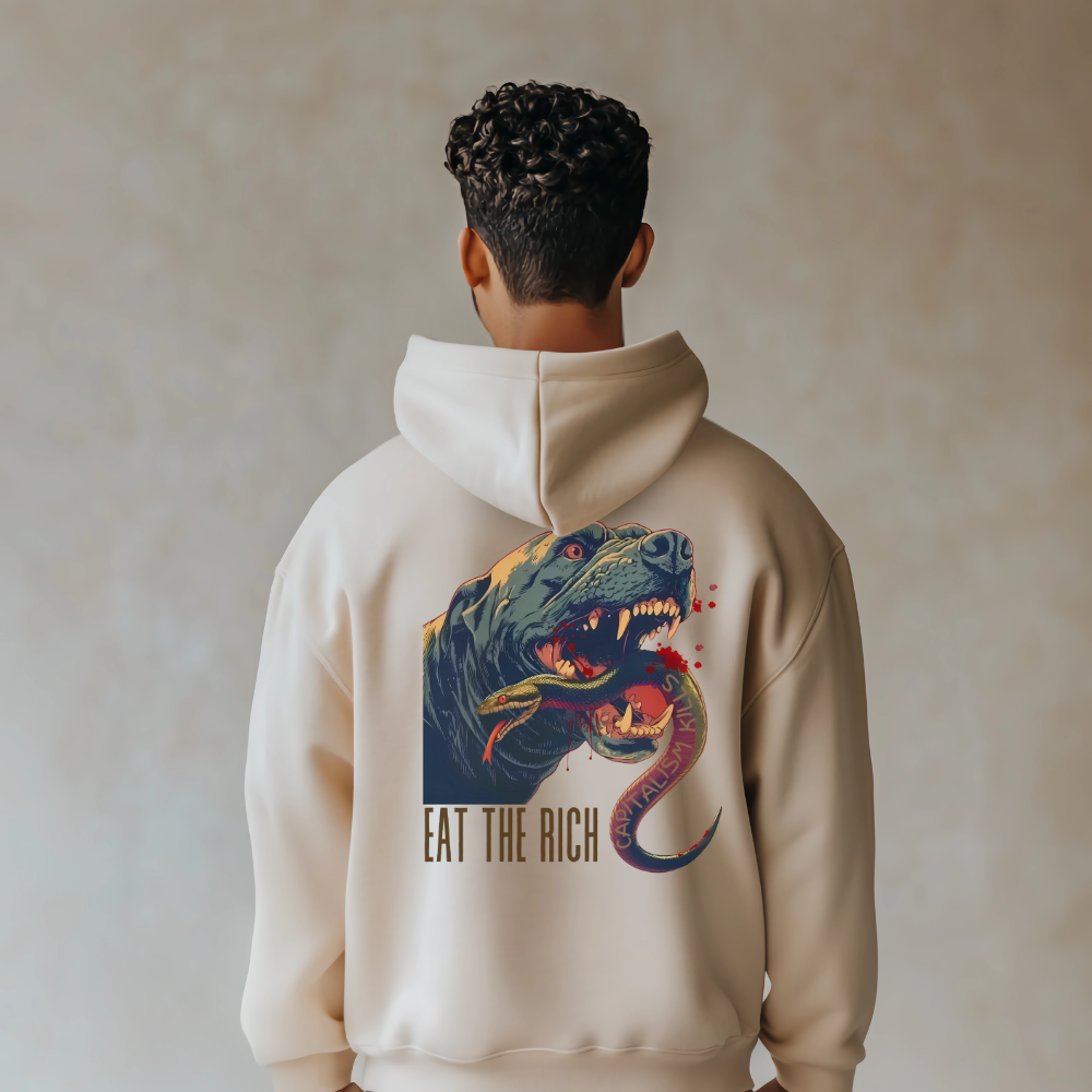 Eat the Rich Black Dog Hoodie