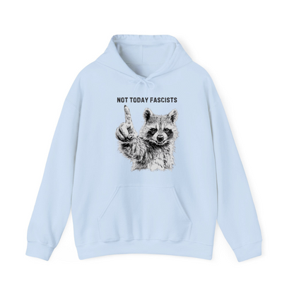 Not Today Fascists Racoon Hoodie