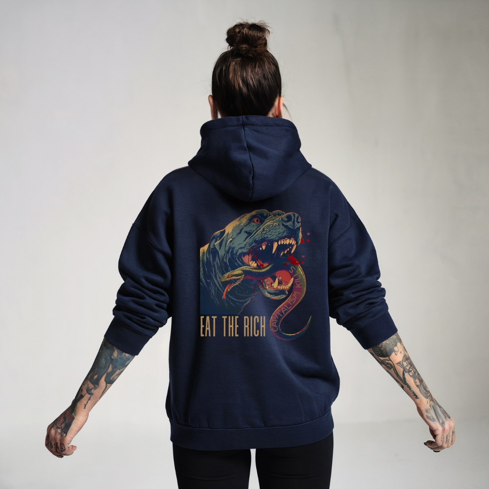 Eat the Rich Black Dog Hoodie